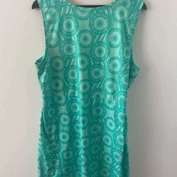 LL BEAN Womens Teal Geometric Print Swim Dress XL - Picture 3 of 3